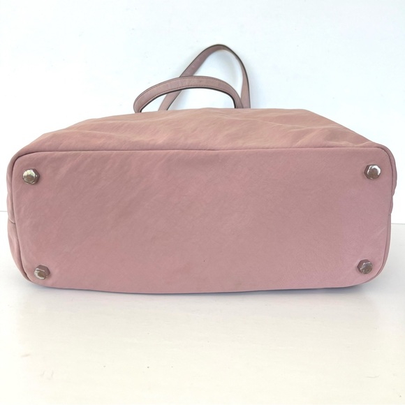 REBECCA MINKOFF Blush Pink Washed Nylon Leather Handles Large Shoulder Bag Tote - Picture 8 of 15
